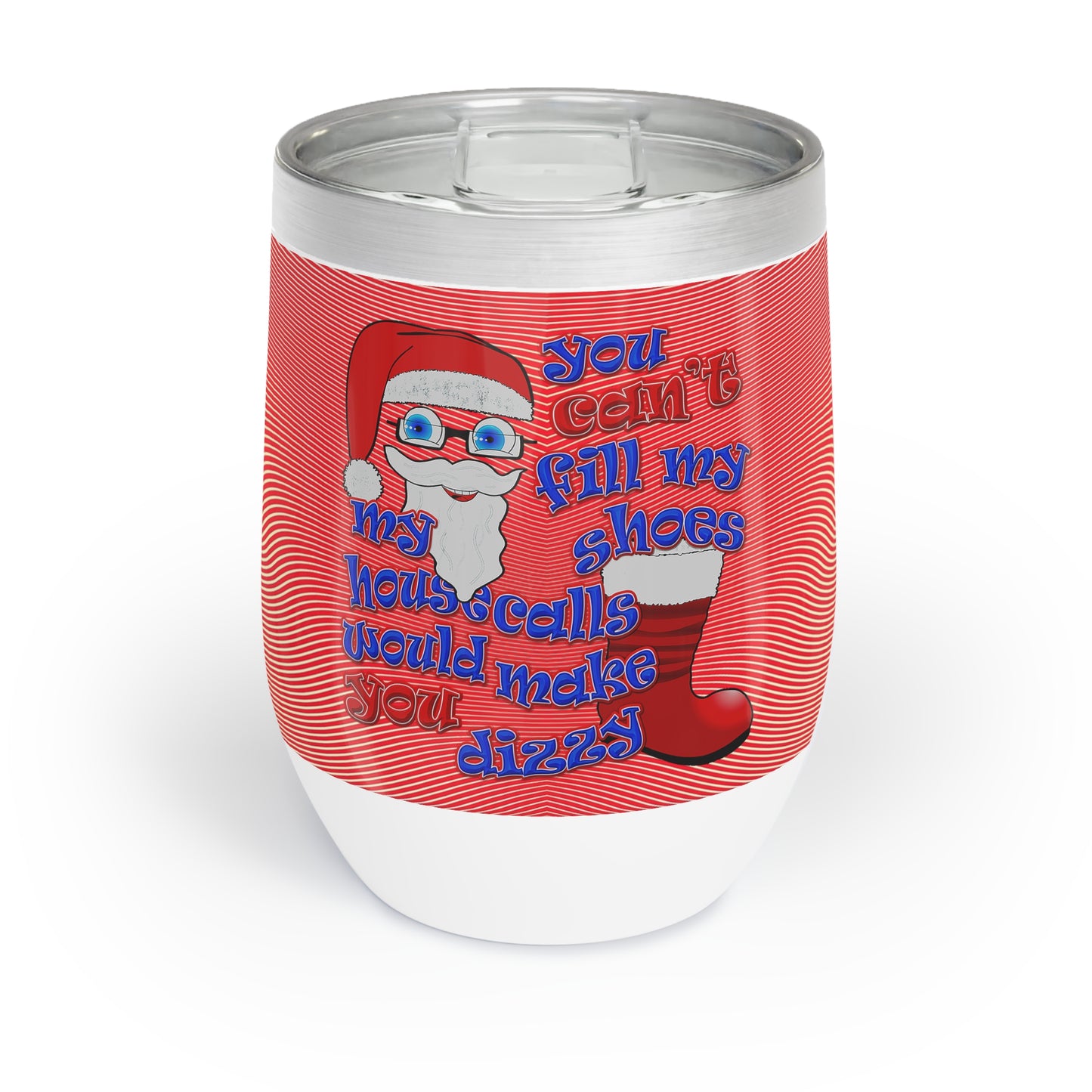 santa's shoes - Chill Wine Tumbler (yellow-orange wave)