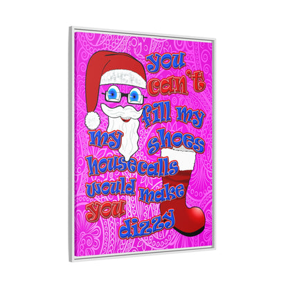 santa's shoes - framed canvas art (pink swirl)