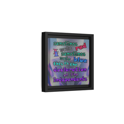 declaration of the independents - framed canvas art (grey-pink wave)
