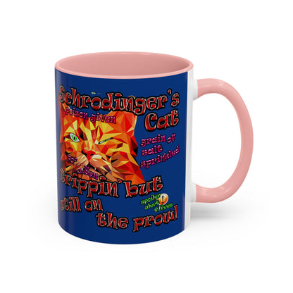 schrodinger's cat - Accent Mug (dark blue)