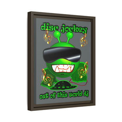 disc jockey - framed canvas art (dark grey)