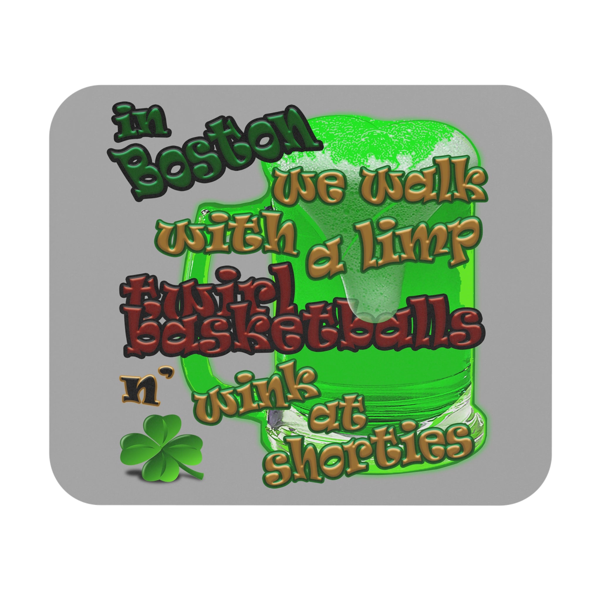 celtics logo - Mouse Pad (Rectangle) (light grey)