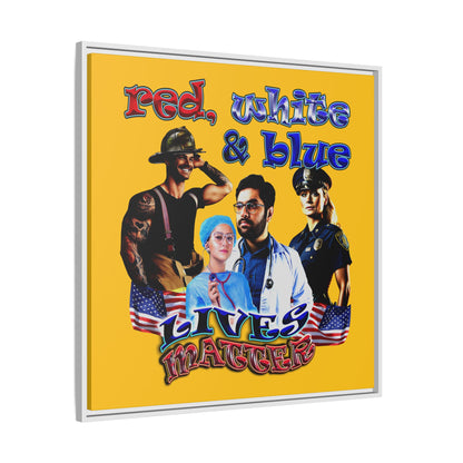 rw&b lives matter - framed canvas art (yellow)