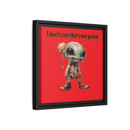 I don't care that your green - framed canvas art (red)
