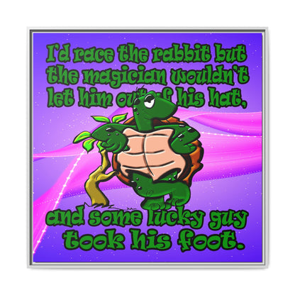 turtle race - framed canvas art (purple-pink wave)