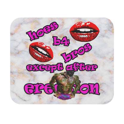 hoes b4 bros - Mouse Pad (Rectangle) (white marble)