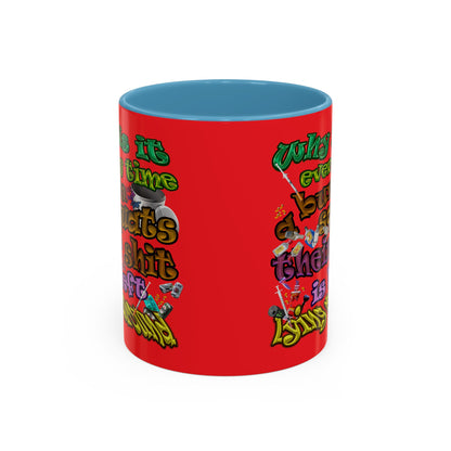 the bum's shit - Accent Mug (red)