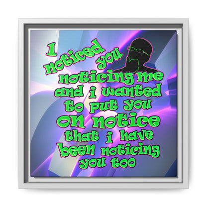 noticed you noticing - framed canvas art (grey-pink wave)