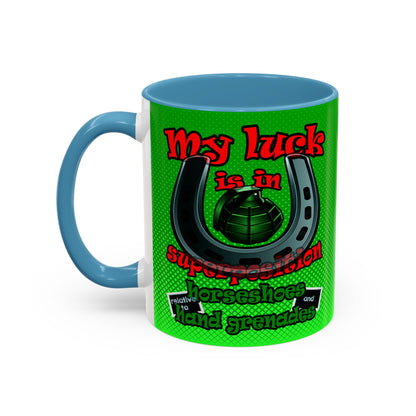 my luck - Accent Mug (logo green)