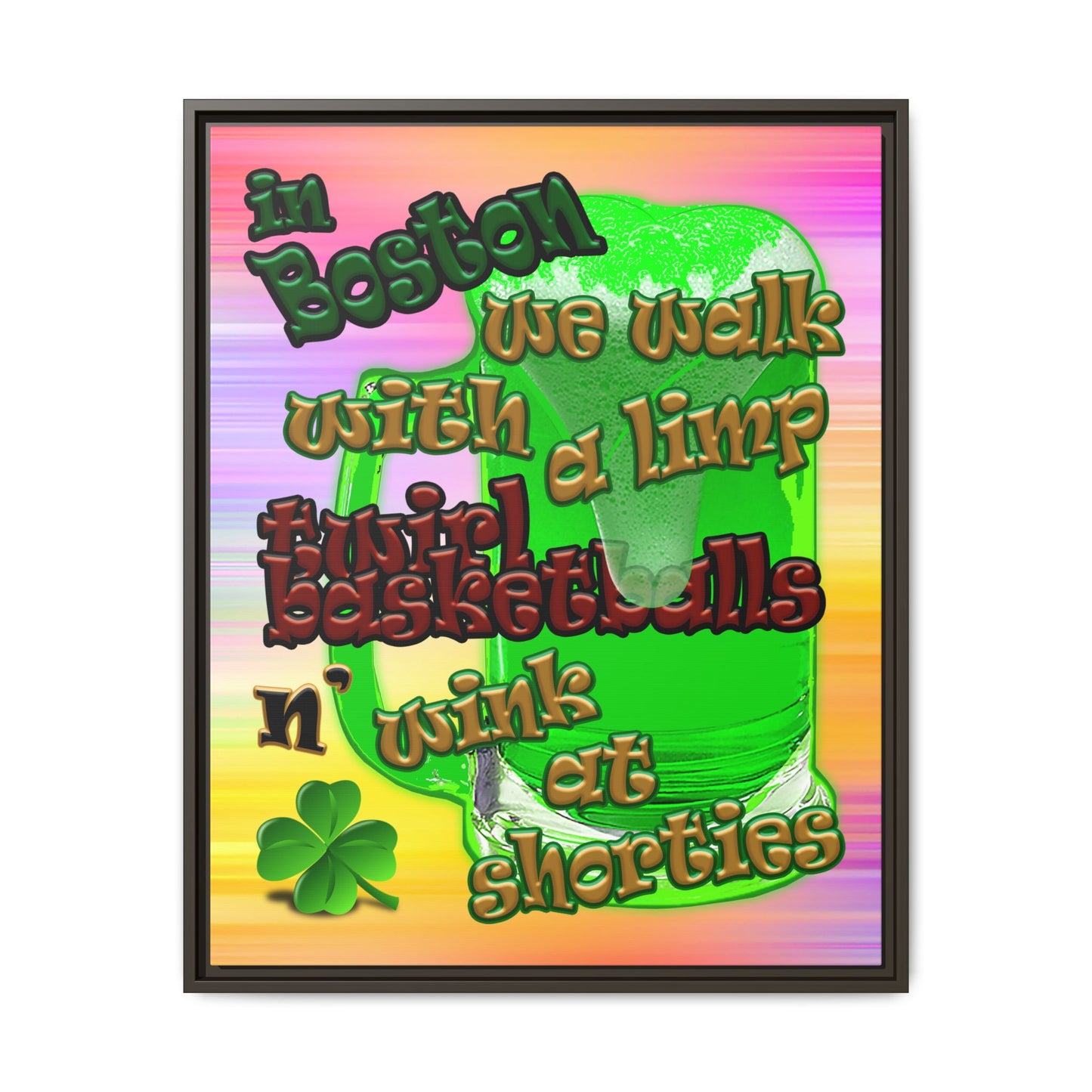 celtics logo - framed canvas art (color blur)