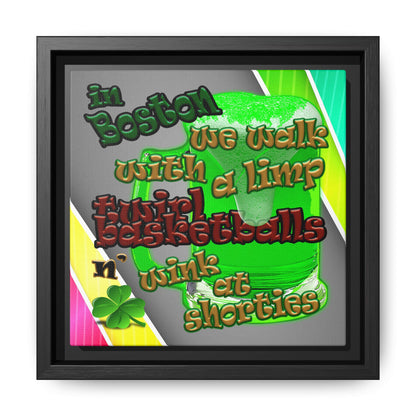 celtics logo - framed canvas art (rainbow split)