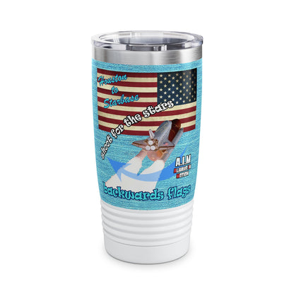 shoot for the stars - Ringneck Tumbler, 20oz (faded blue)