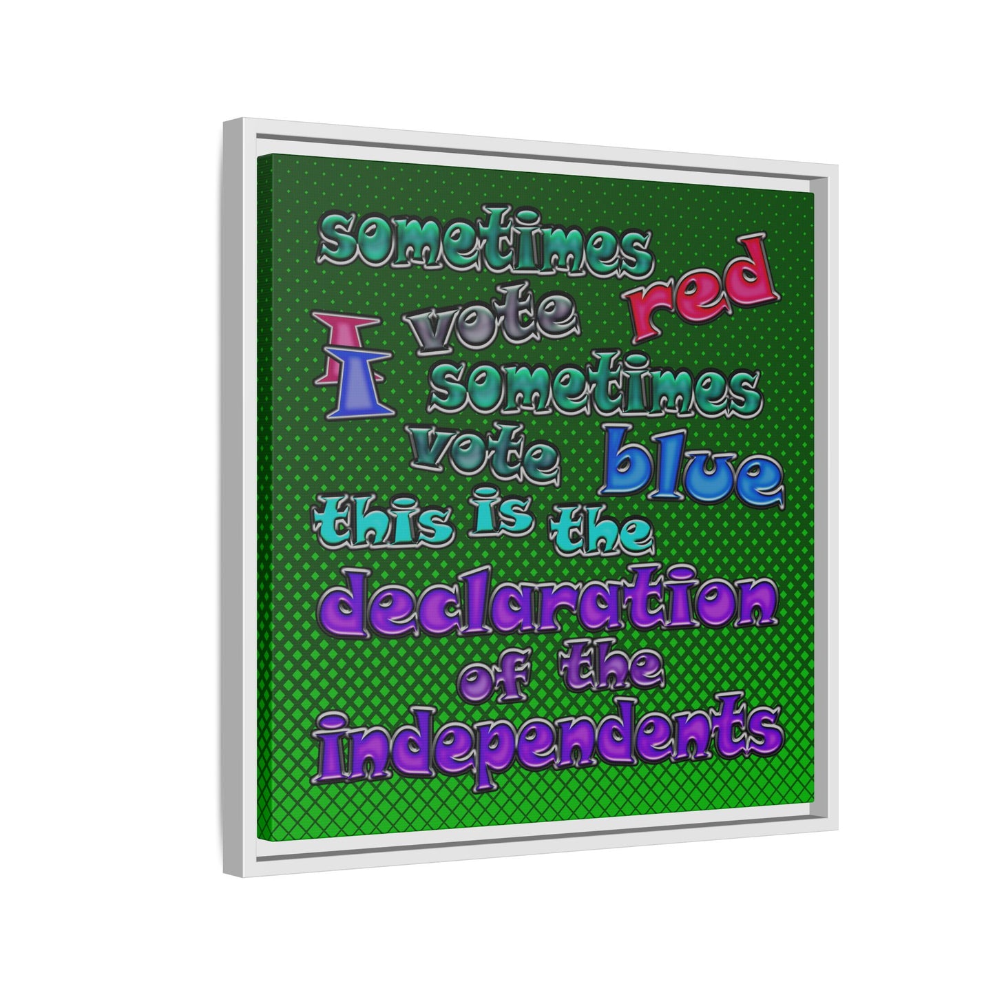 declaration of the independents - framed canvas art (logo green)