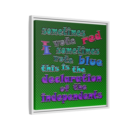 declaration of the independents - framed canvas art (logo green)