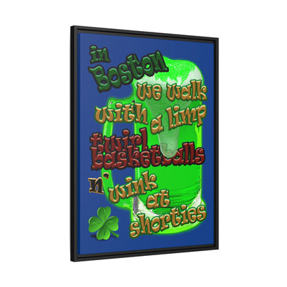 celtics logo - framed canvas art (dark blue)