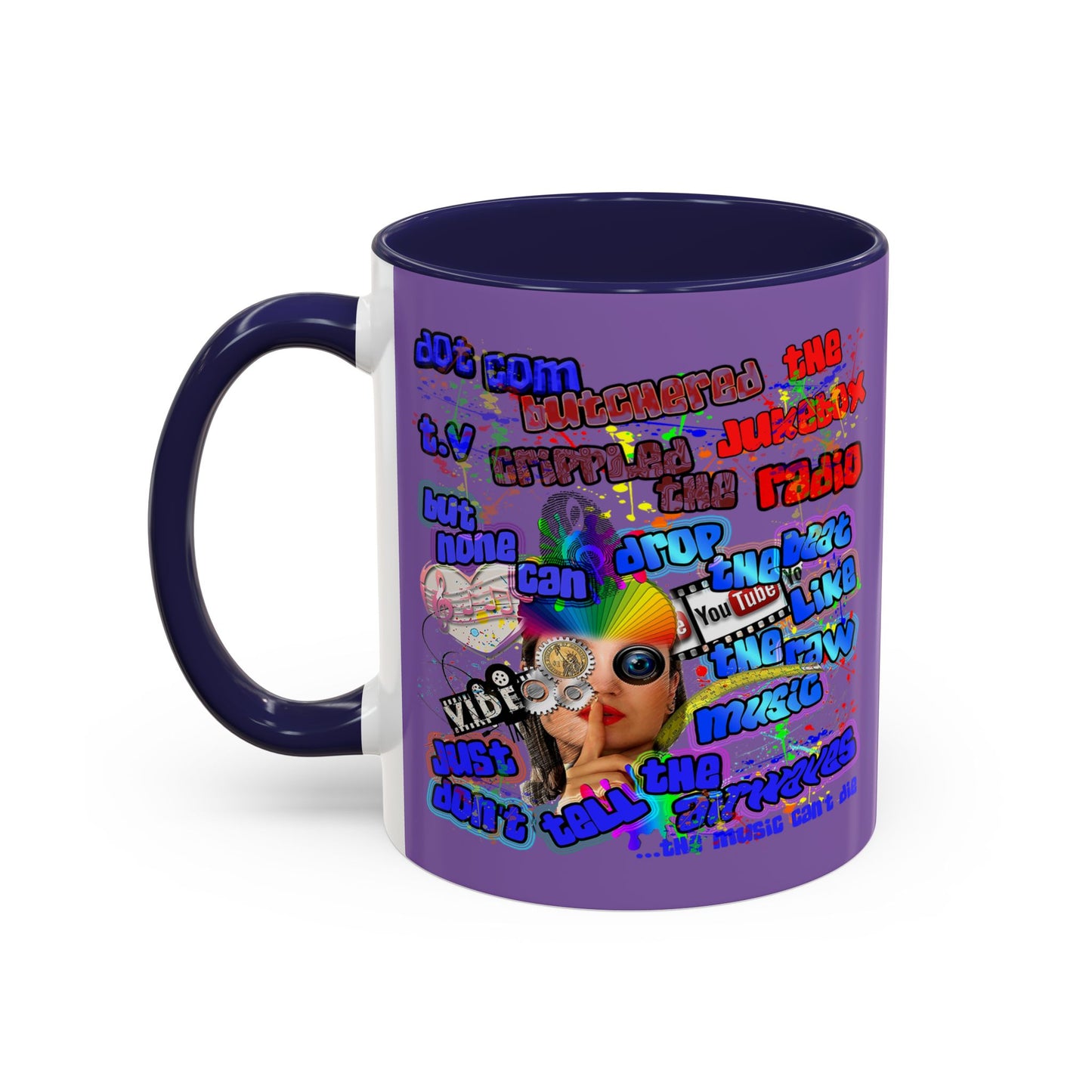 drop the beat - Accent Mug (light purple)