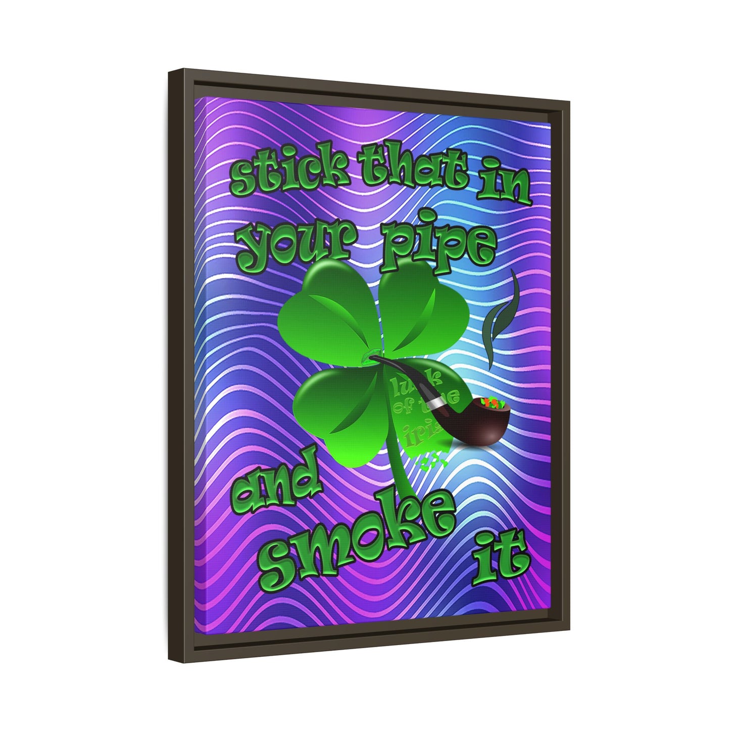 stick that in your pipe and smoke it - framed canvas art (purple wave)