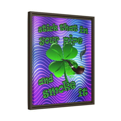 stick that in your pipe and smoke it - framed canvas art (purple wave)