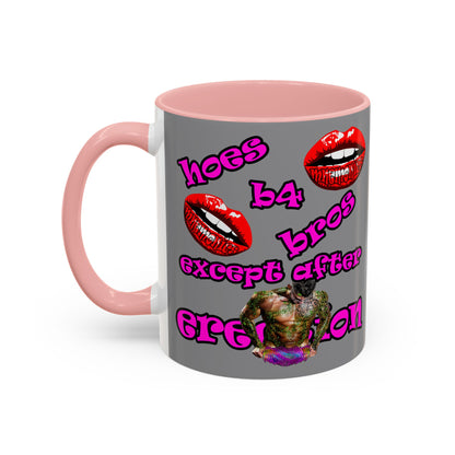 hoes b4 bros - Accent Mug (grey)
