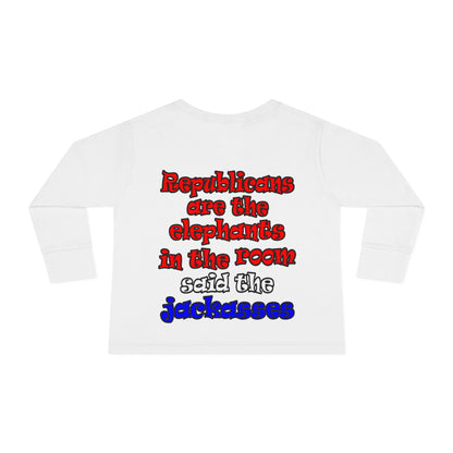 donkeys and elephants - Toddler Long Sleeve Tee