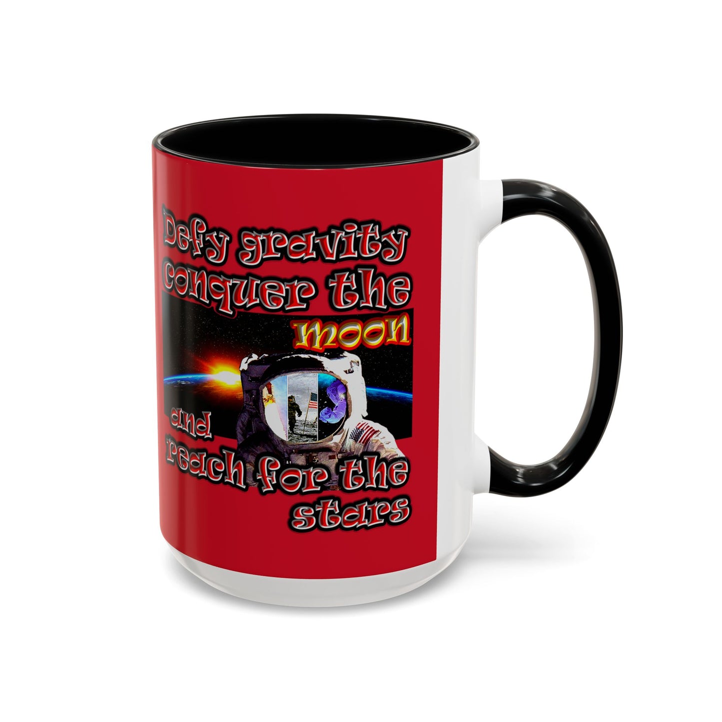 defy conquer reach - Accent Mug (dark red)
