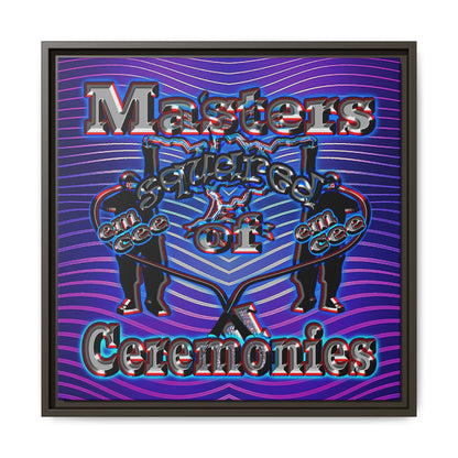 em cee squared - framed canvas art (purple wave)