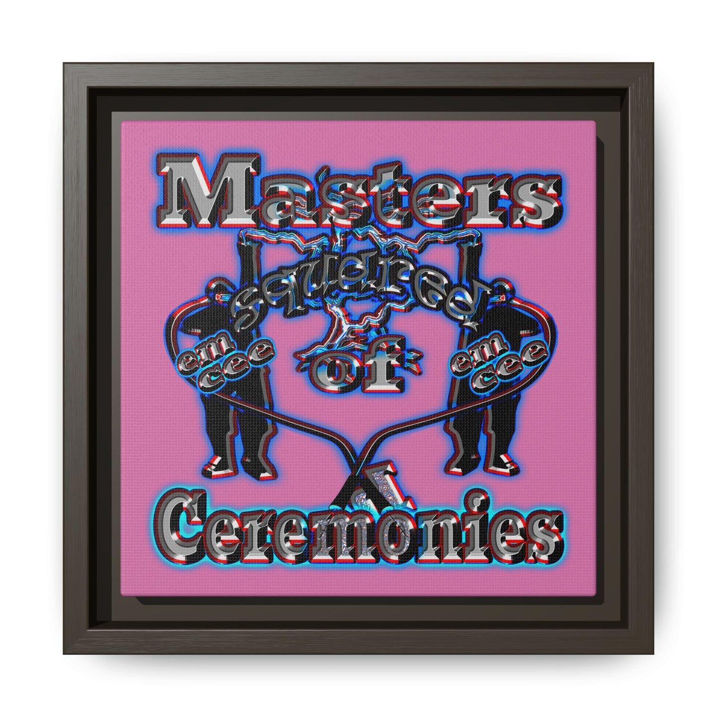 em cee squared - framed canvas art (light pink)