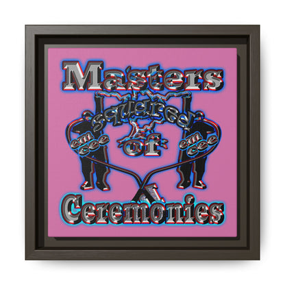 em cee squared - framed canvas art (light pink)