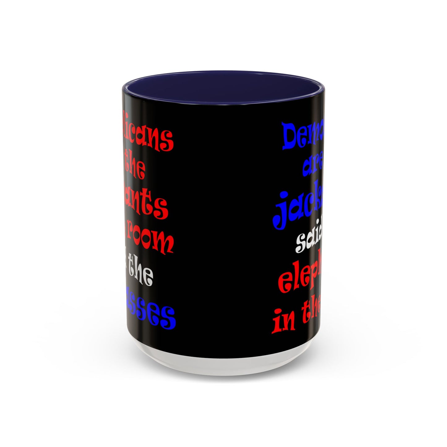 donkeys and elephants - Accent Mug (black)