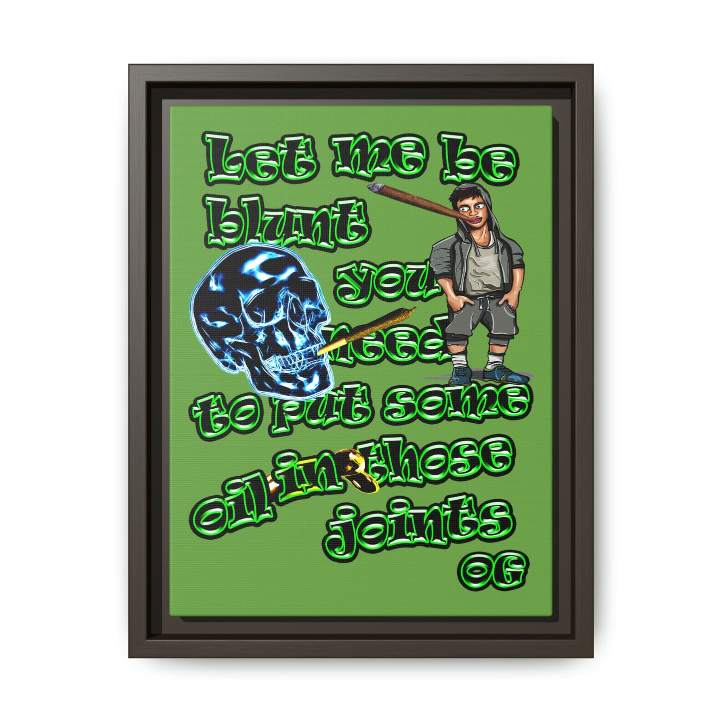 og - framed canvas art (green)