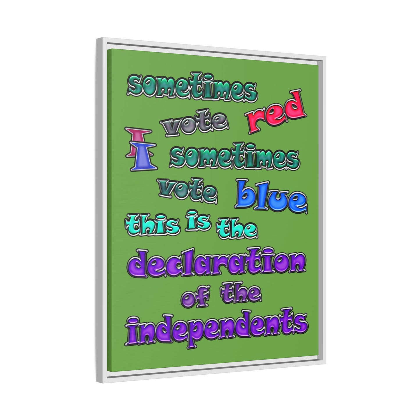 declaration of the independents - framed canvas art (green)