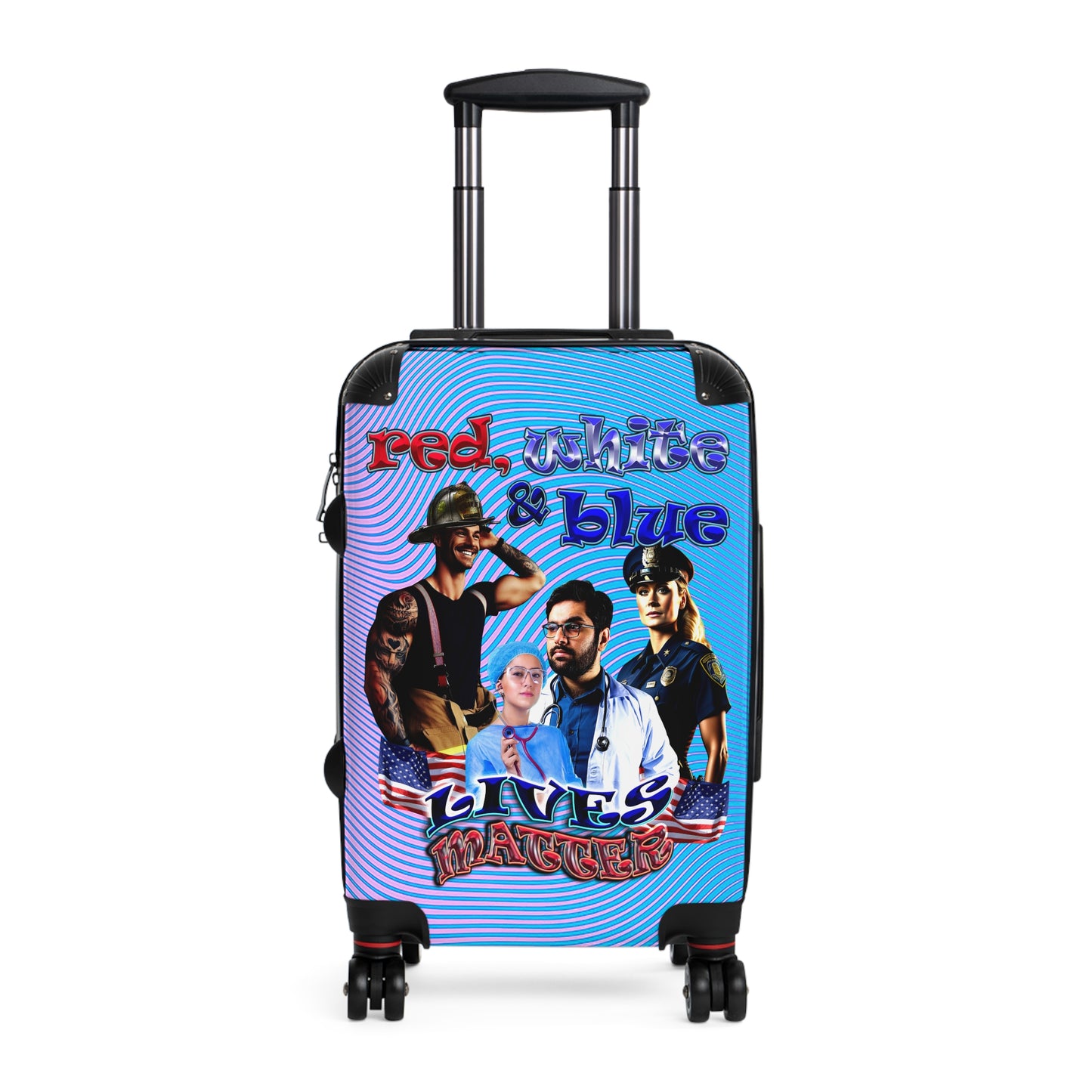 rw&b lives matter - Suitcase (light blue-purple wave)
