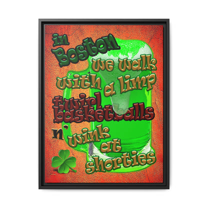 celtics logo - framed canvas art (burnt orange)