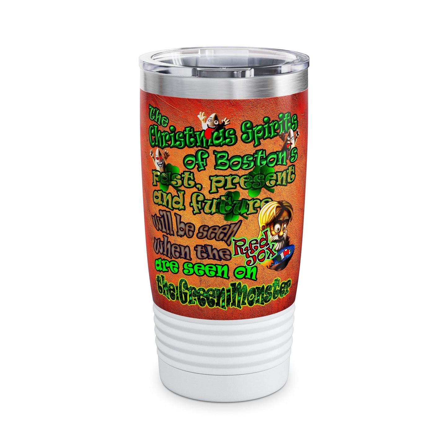 christmas spirits of boston - Ringneck Tumbler, 20oz (burnt orange)