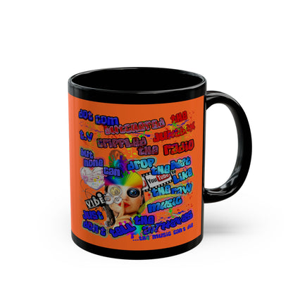 drop the beat - Black Mug (orange)