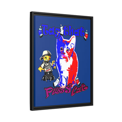 tag that - framed canvas art (dark blue)