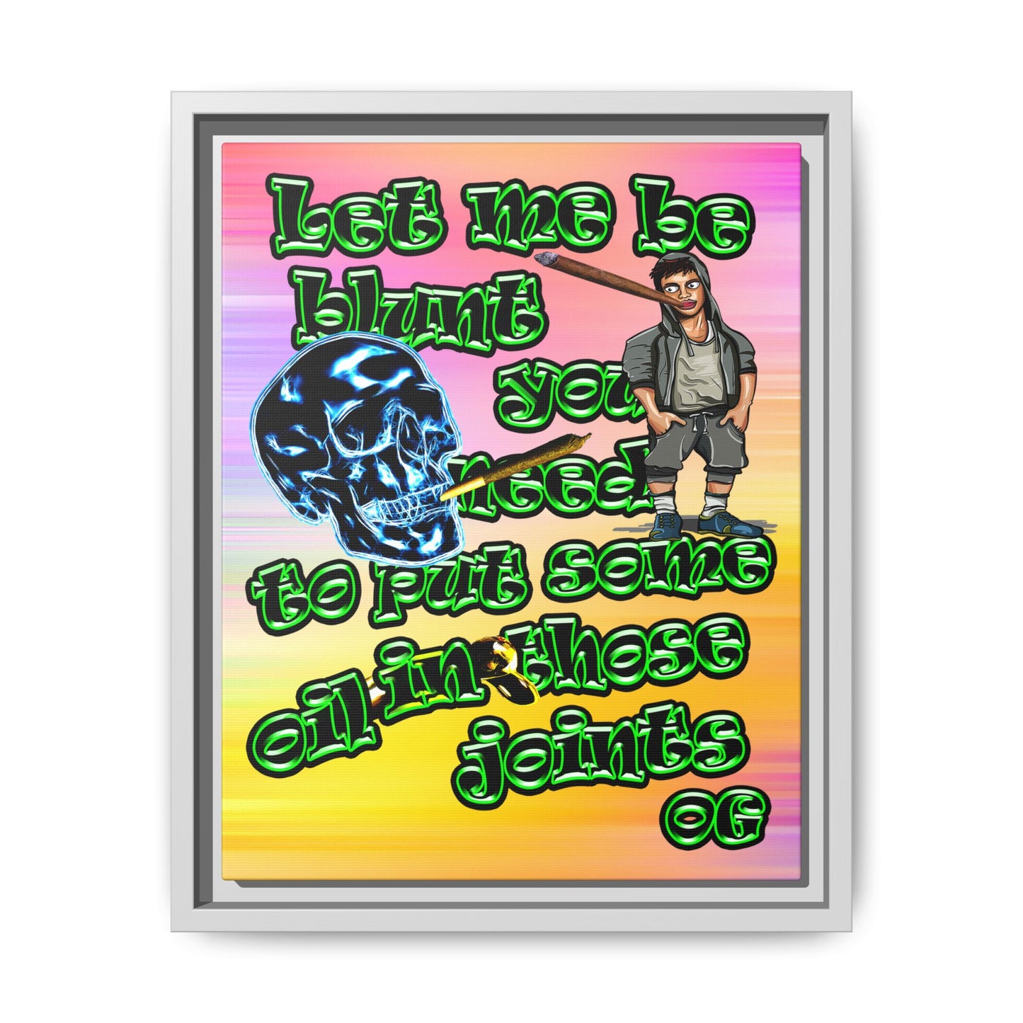 og - framed canvas art (color blur)