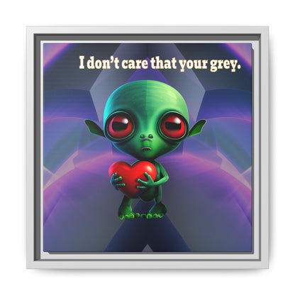 I don't care that your grey - framed canvas art (grey-pink wave)