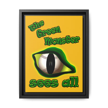 green monster - framed canvas art (yellow)