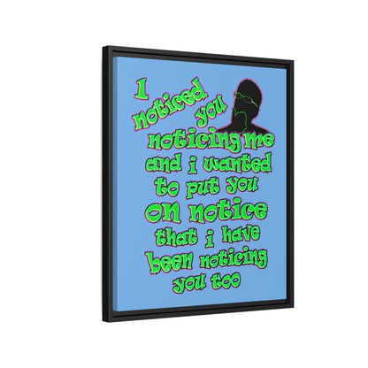 noticed you noticing - framed canvas art (light blue)