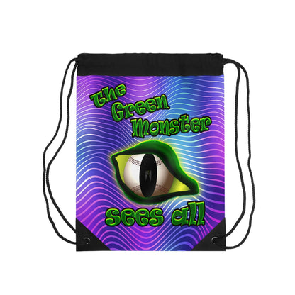green monster - Drawstring Bag (purple wave)