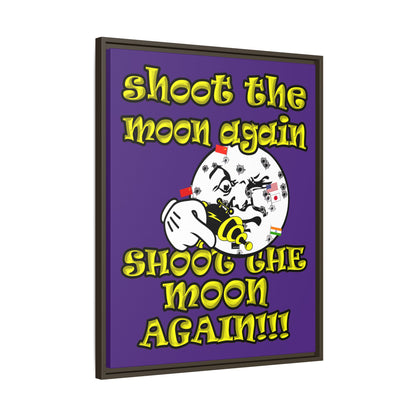shoot the moon again - framed canvas art (purple)