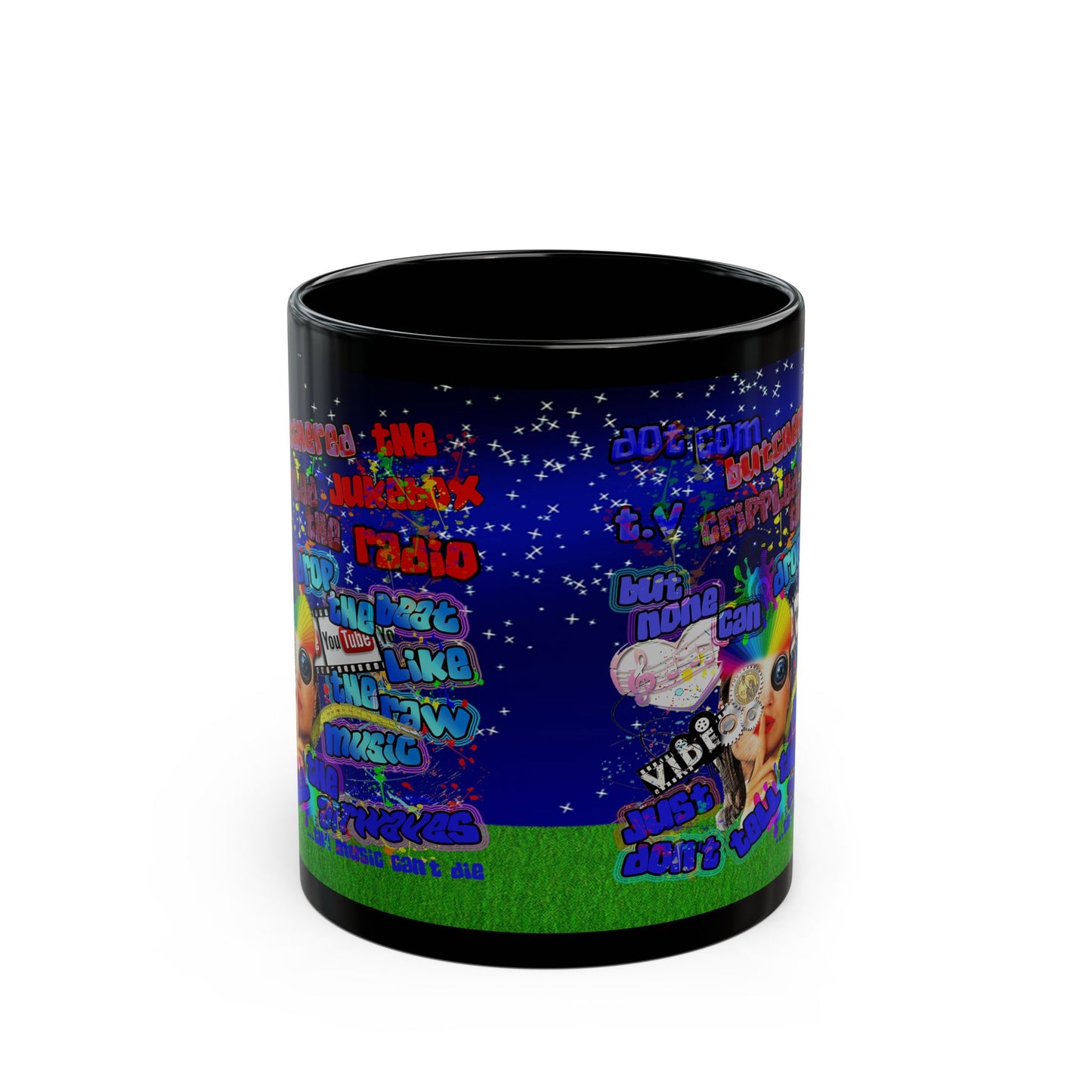 drop the beat - Black Mug ('snoops' background)