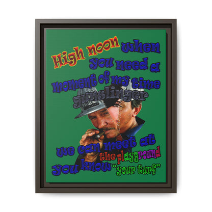high noon - framed canvas art (dark green)