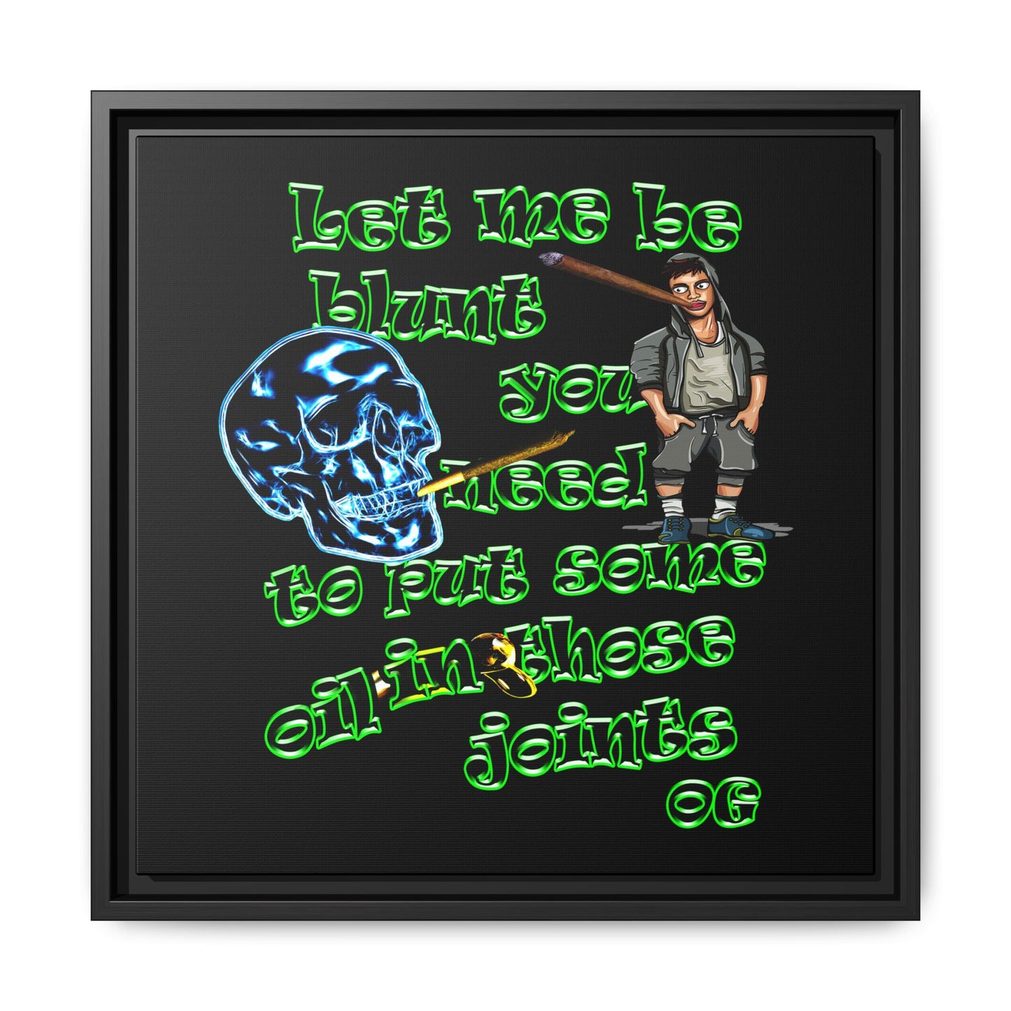 og - framed canvas art (black)