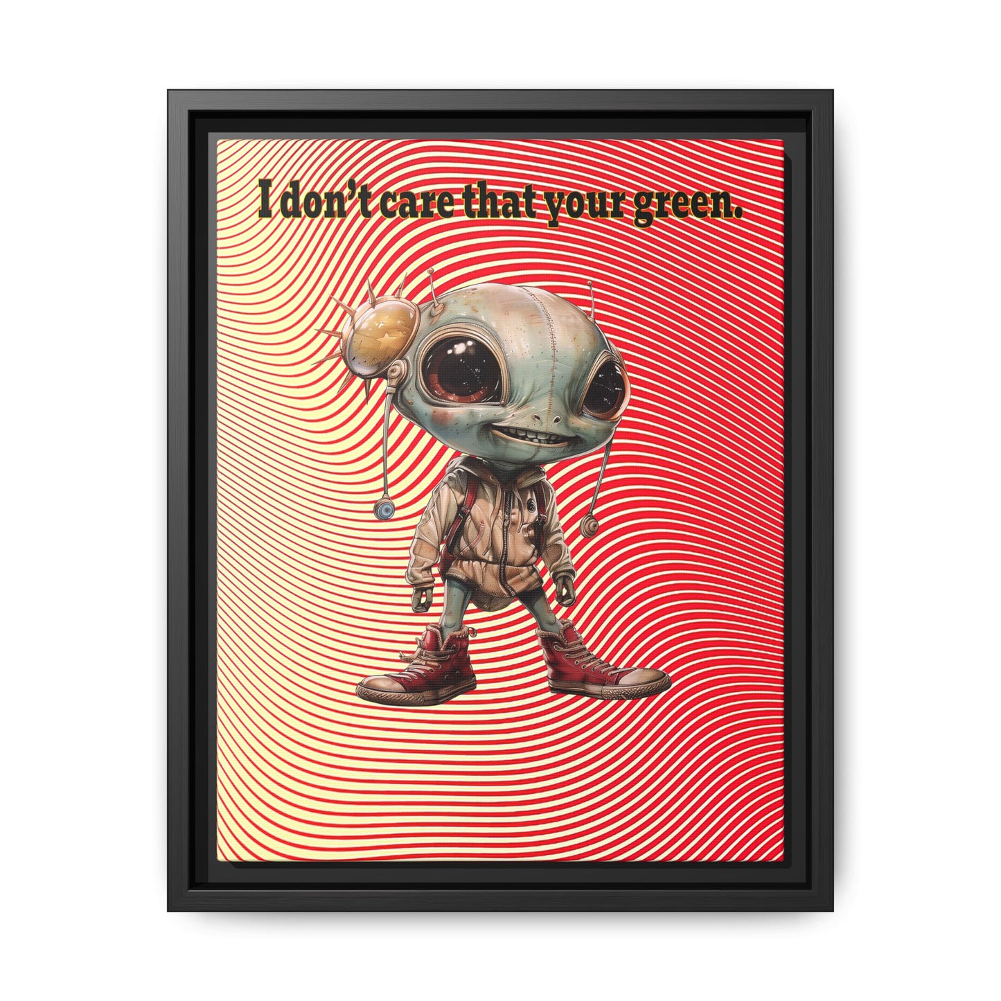 I don't care that your green - framed canvas art (yellow-orange wave)