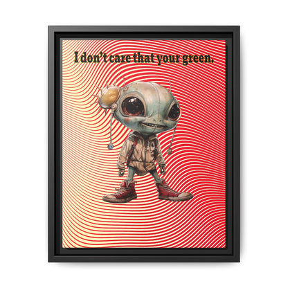 I don't care that your green - framed canvas art (yellow-orange wave)