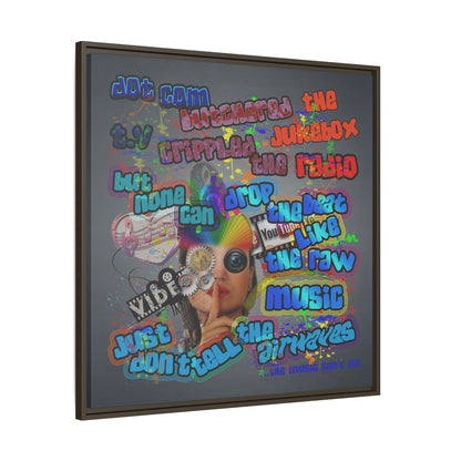 drop the beat - framed canvas art (grey-light grey)