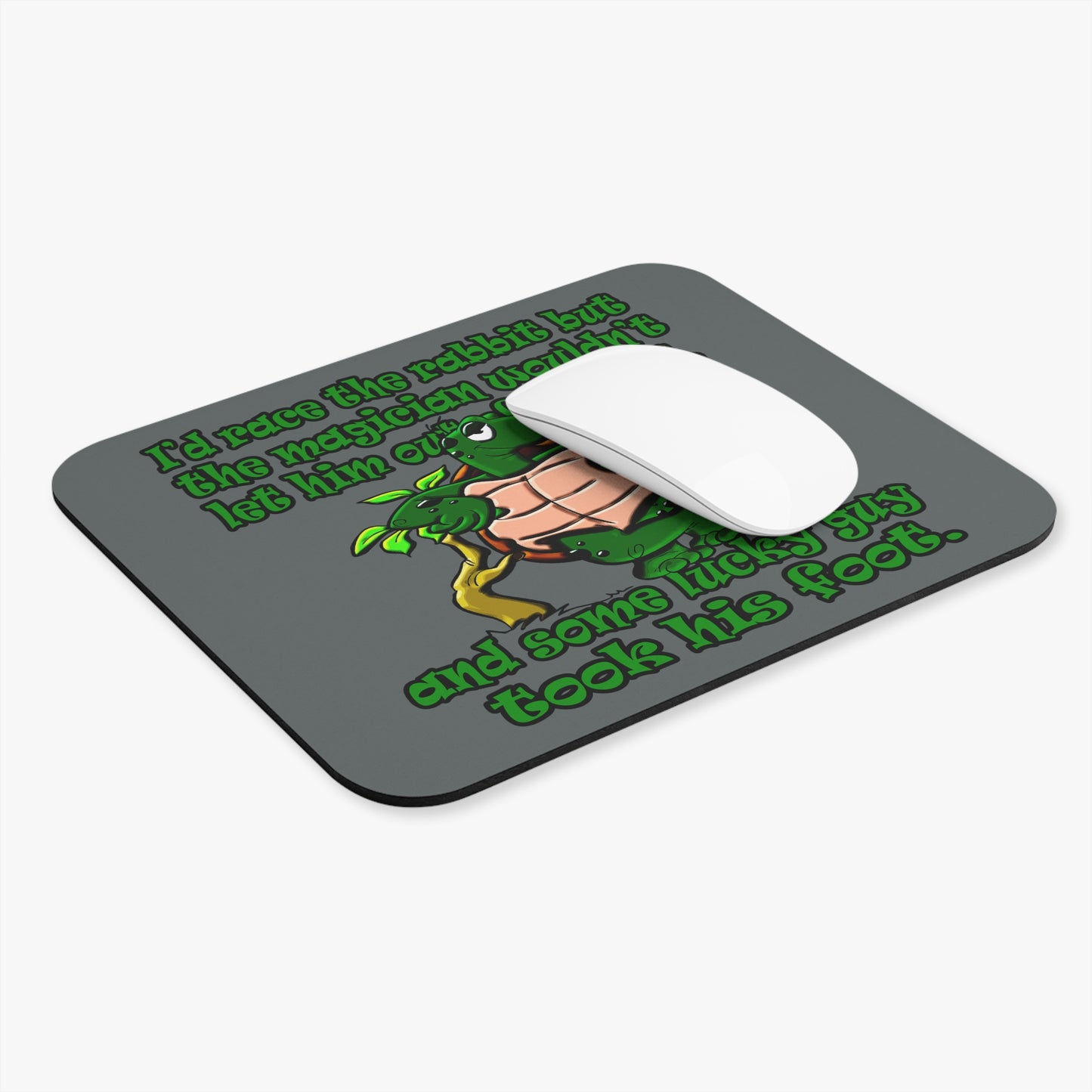turtle race - Mouse Pad (Rectangle) (dark grey)