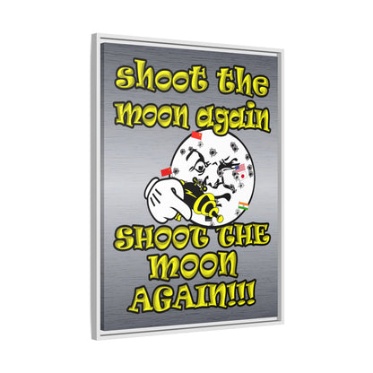 shoot the moon again - framed canvas art (brushed nickel)